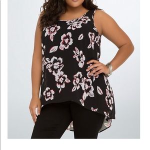 Torrid Floral Hi-Lo Chiffon Tank Top